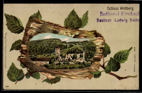 Passepartout-Lithographie Kirchschlag bei Linz, Schloss Wildberg