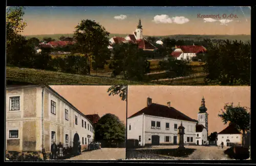 AK Kronstorf /O.-Oe., Tootalansicht mit Kirche, Strassenpartien