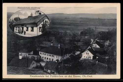 AK Feldkirchen /Donau, Freudenstein und Mittendorfer`s Handlung