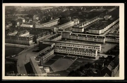AK Frankfurt a. M., Wohnsiedlung Niederrad-Zickzackhausen