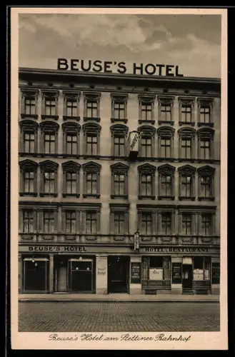 AK Berlin, Beuses Hotel, Inh. Heinrich Wisotzki, Eichendorffstrasse 14