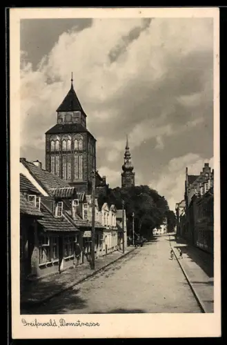 AK Greifswald, Partie in der Domstrasse