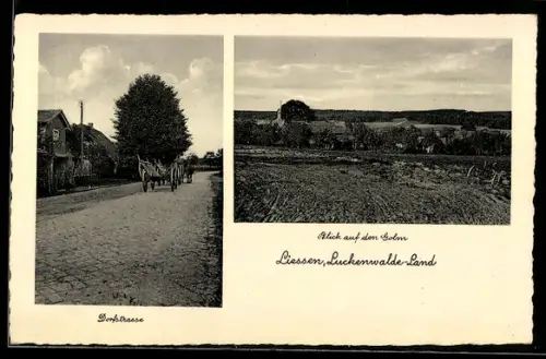 AK Liessen /Luckenwalde-Land, Partie in der Dorfstrasse und Holm
