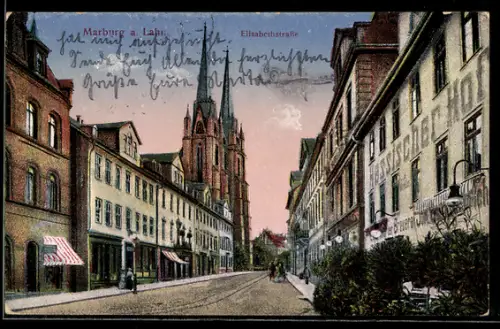 AK Marburg a. Lahn, Elisabethstrasse, Gasthaus Hessischer Hof