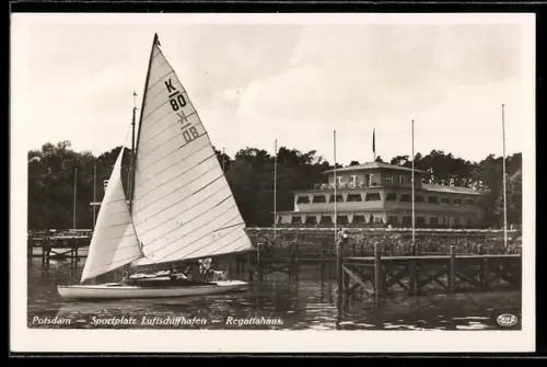 AK Potsdam, Sportplatz Luftschiffhafen, Regattahaus