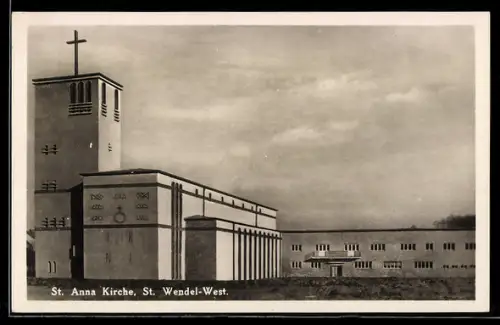 AK St. Wendel-West, St. Anna-Kirche, Bauhaus-Architektur