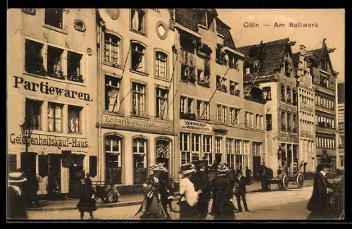 AK Köln, Blick in die Strasse am Bollwerk