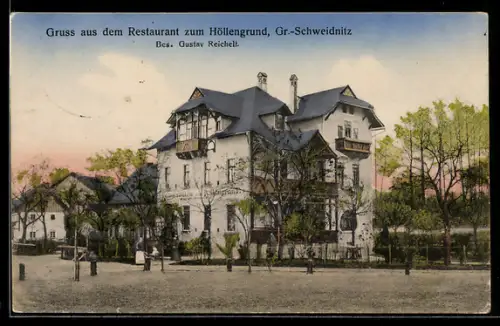 AK Löbau, Restaurant Höllengrund, Bes, Gustav Reichelt