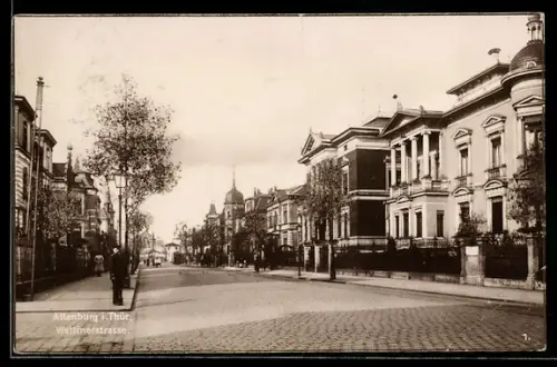 AK Altenburg i. Thür., Wettinerstrasse und Soldat