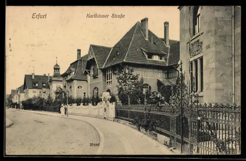 Künstler-AK Erfurt, Partie in der Karthäuser-Strasse