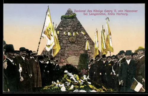 AK Langenrehm /Kreis Harburg, Denkmal des Königs Georg V. von Hannover