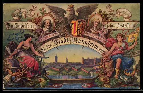 AK Mannheim, Jubelfeier zum 300 jähr. Bestehen der Stadt 1907