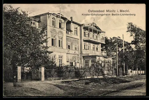 AK Müritz i. Meckl., Kinder-Erholungsheim Berlin-Lichtenberg