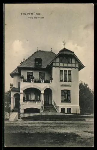 AK Travemünde, Hotel Villa Marienlust mit Garten