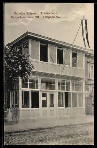 AK Travemünde, Hotel Pension Thiessen in der Kurgartenstrasse 101