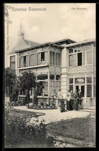 AK Travemünde, Hotel-Villa Miramare, Gartenpartie