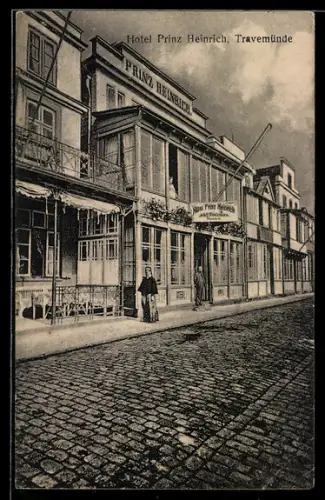 AK Travemünde, Hotel Prinz Heinrich, Bes. Adolf Rieckmann