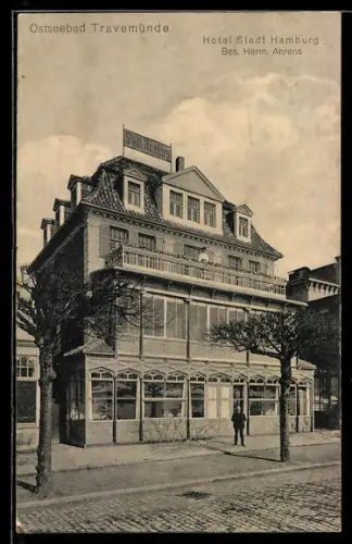 AK Travemünde, Hotel Stadt Hamburg, Bes. Herm. Ahrens