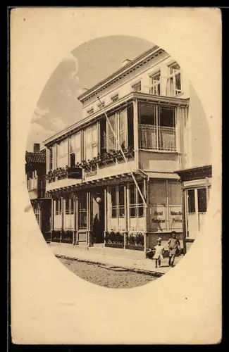 AK Travemünde, Hotel und Pension Hohenzollern, Bes. Martin Huth, Kurgartenstrasse 129