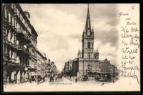 AK Berlin, Kirche in der Jerusalemerstrasse