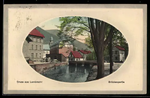 AK Lambrecht, Flusspartie mit Brücke