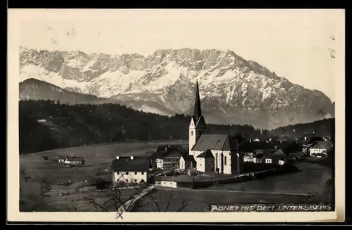 AK Adnet, Gesamtansicht mit dem Untersberg