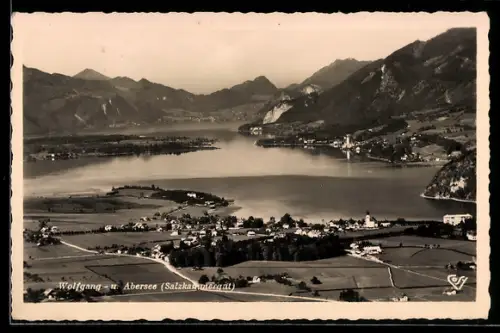 AK St. Wolfgang a. See, Totalansicht mit Wolfgangsee