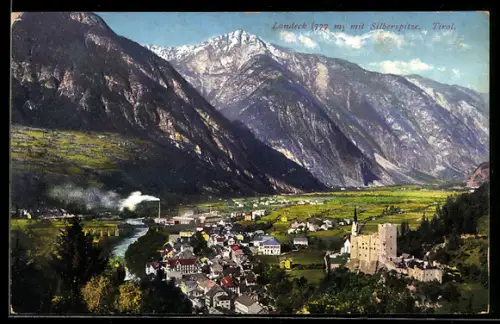 AK Landeck /Tirol, Panorama mit Silberspitze
