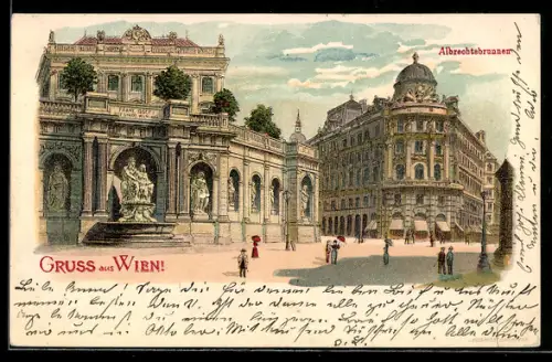 Lithographie Wien II, Albrechtsbrunnen