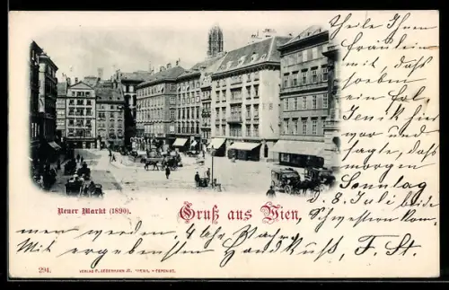 AK Wien, Neuer Markt mit Brunnen