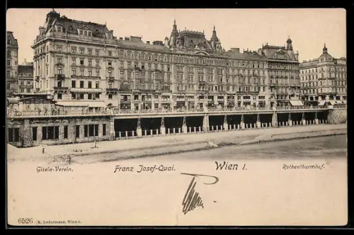 AK Wien I, Franz Josef-Quai, Gisela-Verein und Rothenthurmhof