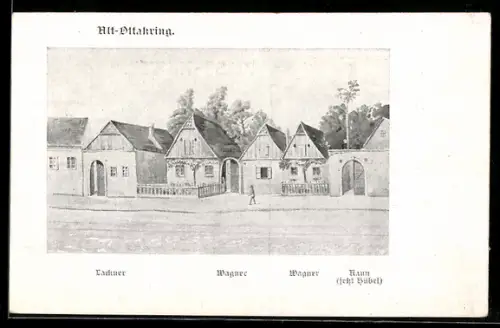 Künstler-AK Wien-Alt-Ottakring, Häuser von Lackner, Wagner und Hübel