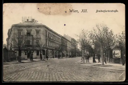 AK Wien, Breitenfurterstrasse mit Gasthaus