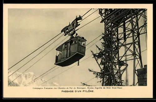 AK Passage d`un Pylone, Seilbahn in Fahrt