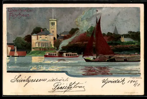 Künstler-AK Heinrich Kley: Hamburg-Uhlenhorst, Fährhaus