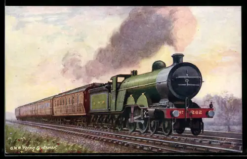 AK Flying Scotsman, L. & N. E. Railway, englische Eisenbahn mit Lokomotive 282
