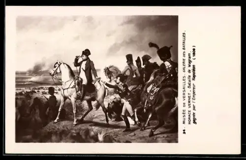 Künstler-AK Bataille de Wagram, Napoleon mit Fernrohr