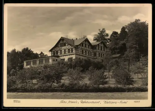 Foto-AK Walter Hahn, Dresden, NR: 13265, Reinhardtsdorf, Blick auf das Wolfsberg-Hotel