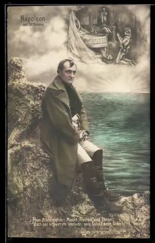 AK Napoleon denkt auf St. Helena an seinen Sohn