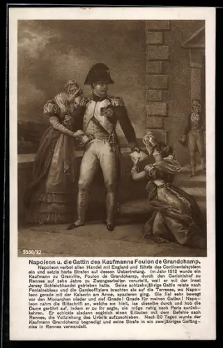 AK Napoleon und die Gattin des Kaufmanns Foulon de Grandchamp