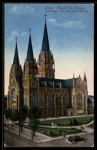 AK Lwów / Lemberg, Kosciol sw. Elzbiety, St. Elisabeth-Kirche
