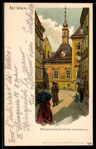 Künstler-AK Wien, Heiligenkreuzerhof, Schönlaterng