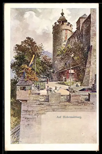 Künstler-AK Franz Kulstrunk: Salzburg, Auf der Festung Hohensalzburg