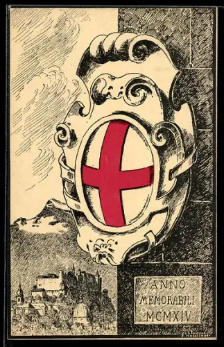Künstler-AK Salzburg, Rotes Kreuz, Anno Memorabili MCMXIV