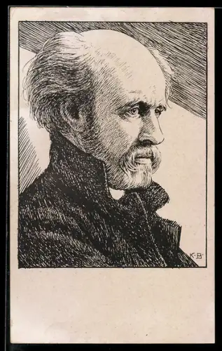 Künstler-AK Deutscher Dramatiker und Lyriker Friedrich Hebbel