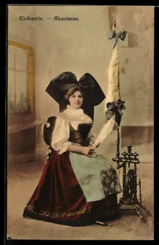 AK Alsacienne, elsass-lothringische Tracht