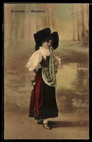 AK Alsacienne, elsass-lothringische Tracht