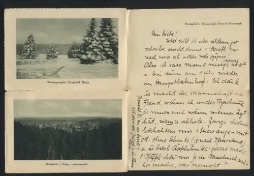 Klapp-AK Königsfeld i. Schwarzwald, Schwarzwaldhotel Königsfeld, Wintersportplatz, Gesamtansicht aus der Vogelschau