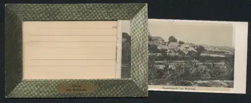 Leporello-AK Walsrode, Langestrasse, Rathaus und Gerichtsgebäude, Flusspartie an der Böhme, Kloster