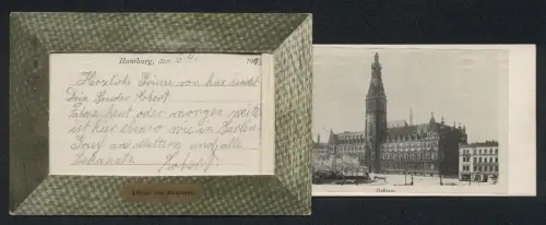 Leporello-AK Hamburg, Jungfernstieg, Uhlenhorst, Hafen mit Frachtschiffen, Segelschiffhafen, Fleet, St. Pauli Fährhaus